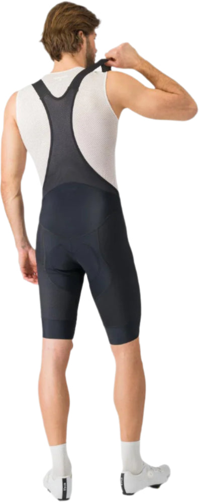 Castelli Competizione 2 men's bib knicks in black, featuring breathable fabric and adjustable straps for cycling comfort.