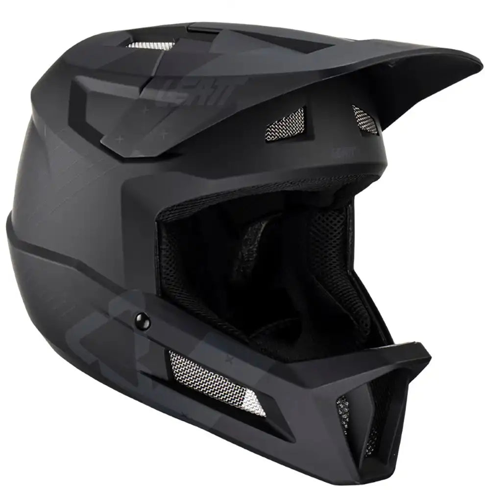 Leatt Gravity 2.0 full face helmet with adjustable visor and ventilation, designed for mountain biking and downhill riding.