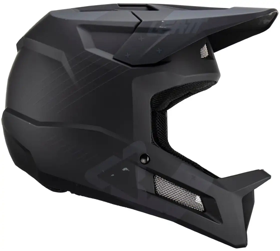 Leatt Gravity 2.0 full face helmet with aerodynamic design, ventilation vents, and secure strap for mountain biking safety.