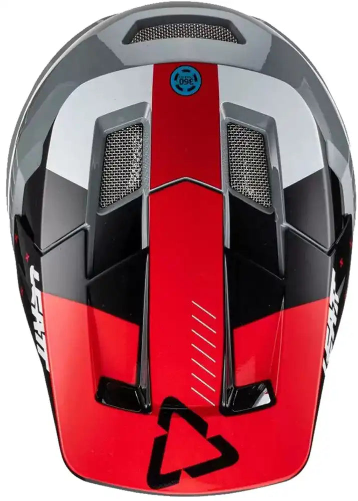Leatt Gravity 2.0 full face helmet with adjustable visor and ventilation for mountain biking, black color, front view.