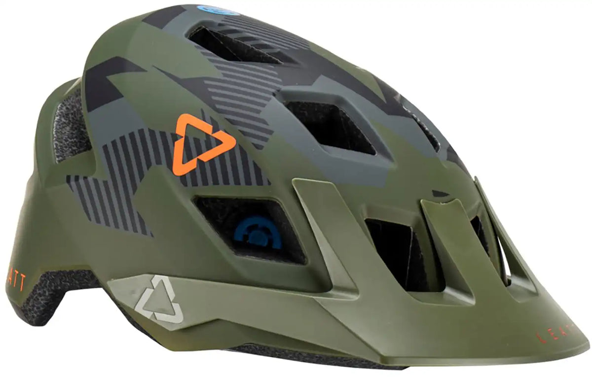 Leatt All Mountain 1.0 Junior MTB helmet with adjustable straps and ventilation for kids' mountain biking.