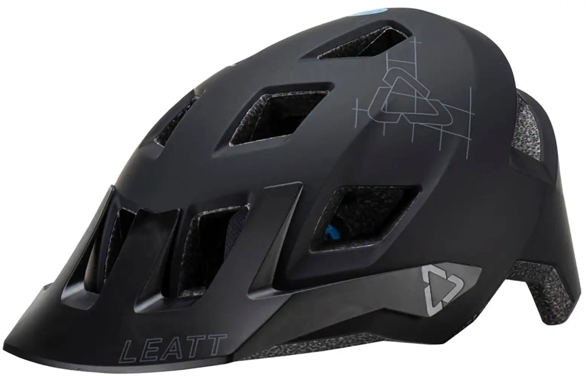 Leatt All Mountain 1.0 MTB helmet with adjustable straps and ventilation, designed for mountain biking safety and comfort.