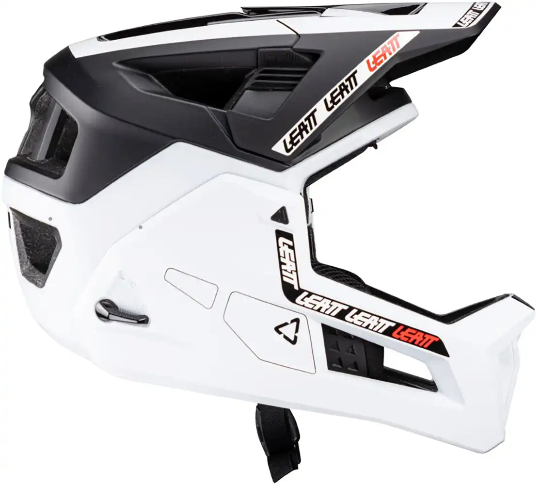 Leatt Enduro 4.0 full face helmet with ventilation and secure strap, designed for mountain biking and motocross safety.