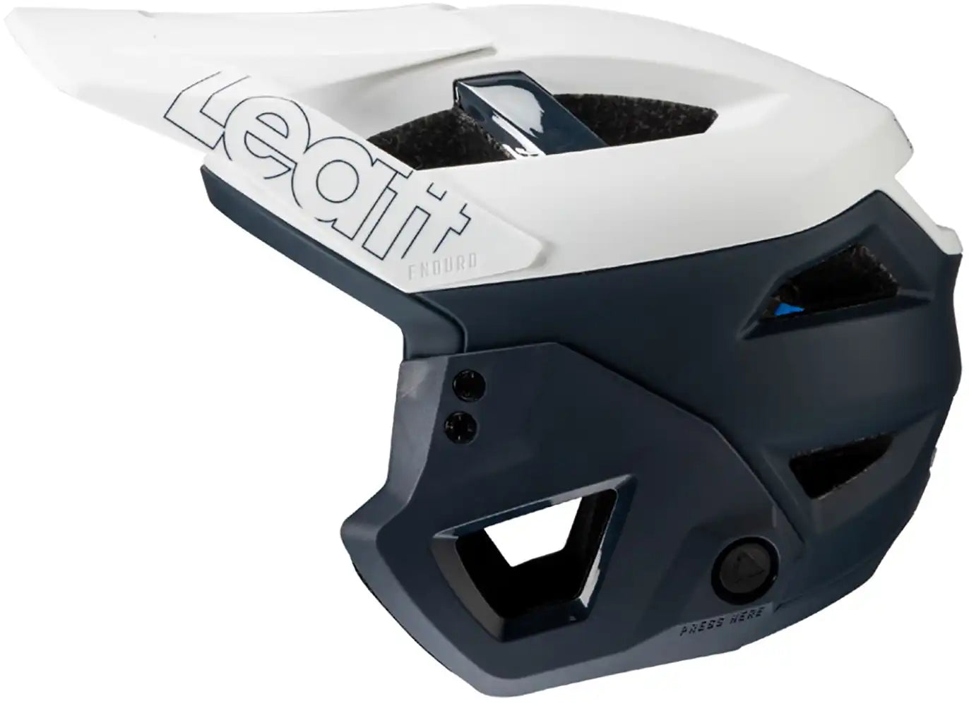 Leatt Enduro 3.0 full face helmet with ventilation and adjustable straps, designed for mountain biking and enduro riding.