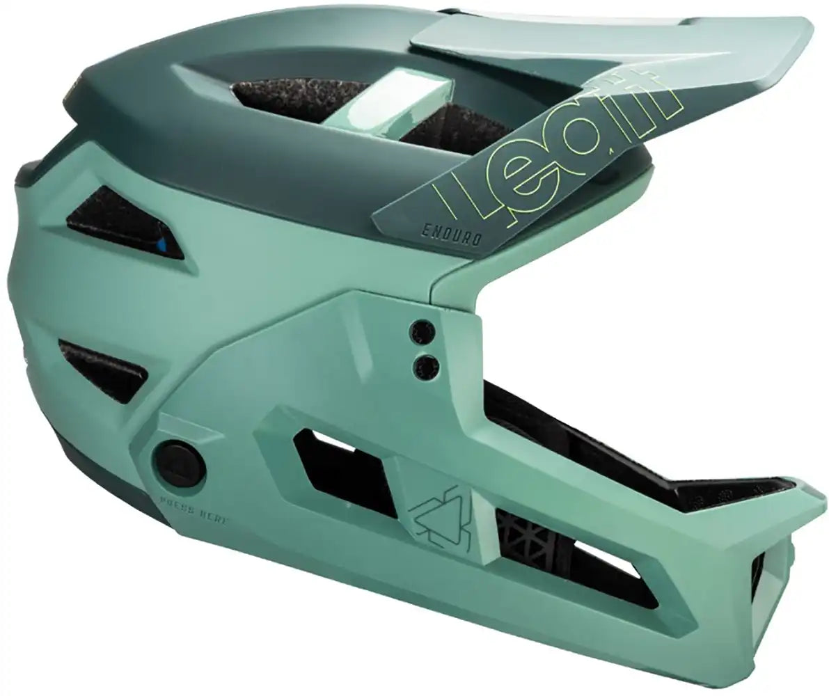 Leatt Enduro 3.0 full face helmet with ventilation and adjustable visor, designed for mountain biking and enduro riding.