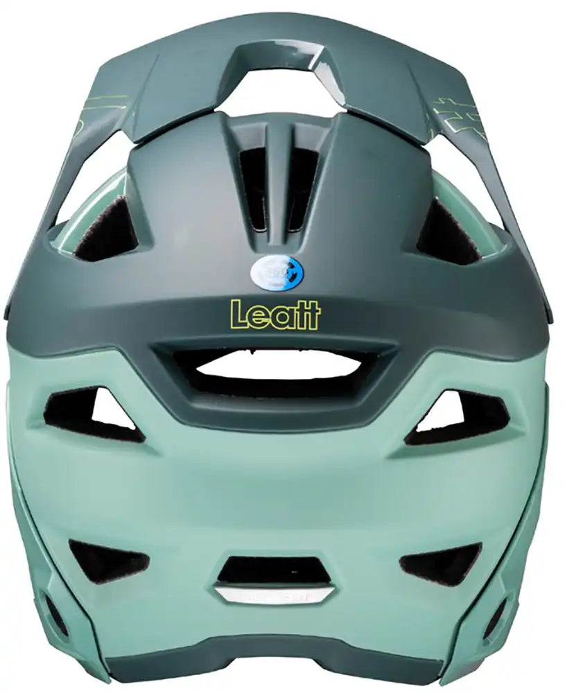 Leatt Enduro 3.0 full face helmet with visor, black design, and ventilation vents for mountain biking safety.