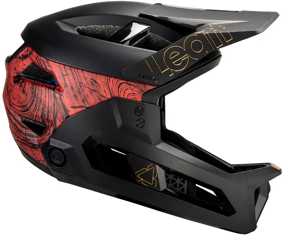 Leatt Enduro 3.0 full face helmet in matte black with ventilation openings, designed for mountain biking safety and protection.