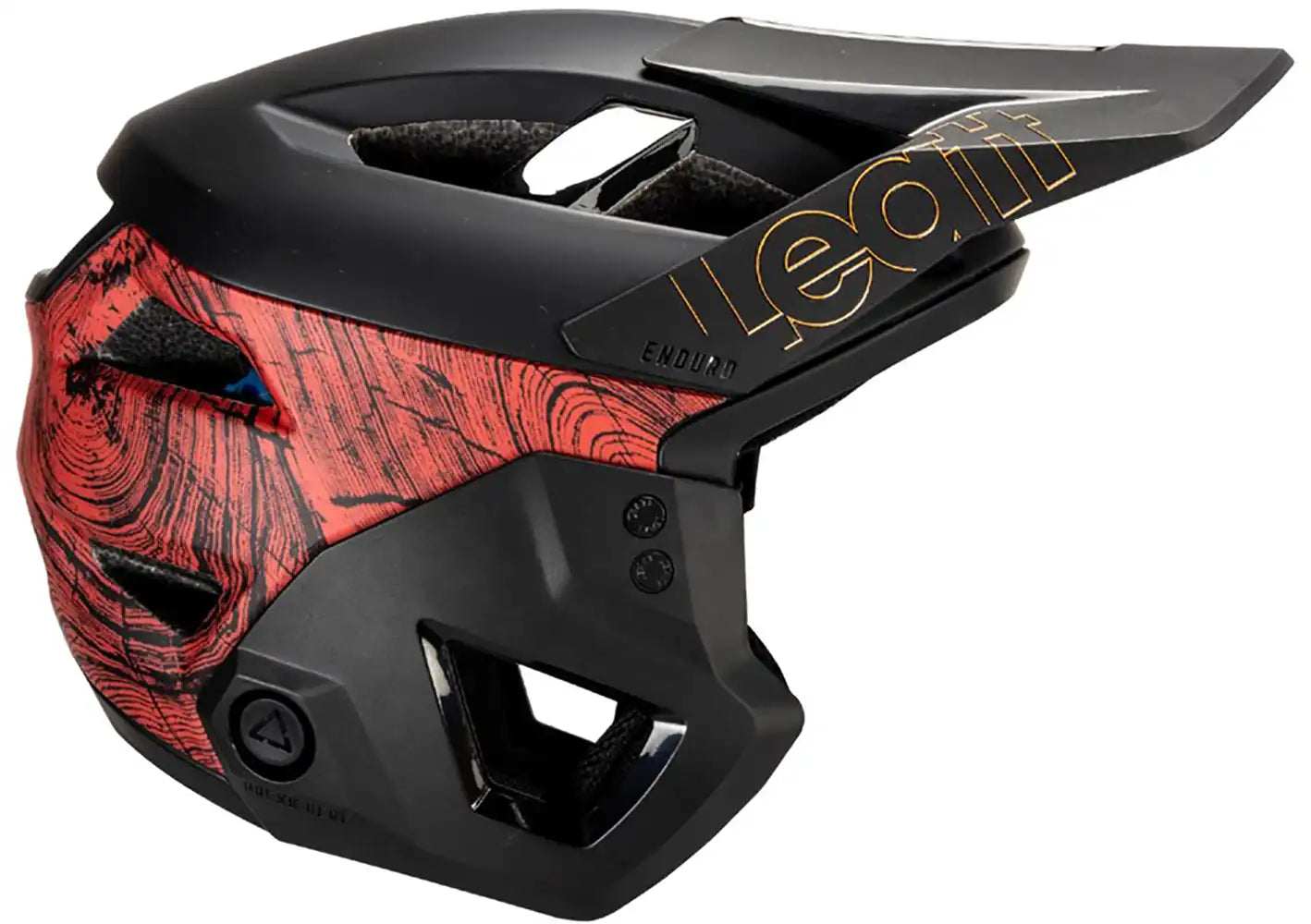 Leatt Enduro 3.0 full face helmet in black with adjustable visor and ventilation for mountain biking protection.