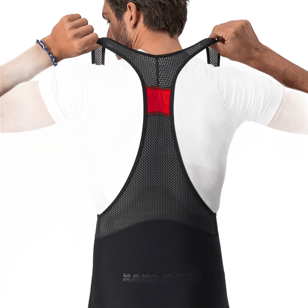 Castelli Tutto Nano men's bib knicks in black, featuring breathable fabric and adjustable straps for cycling comfort.
