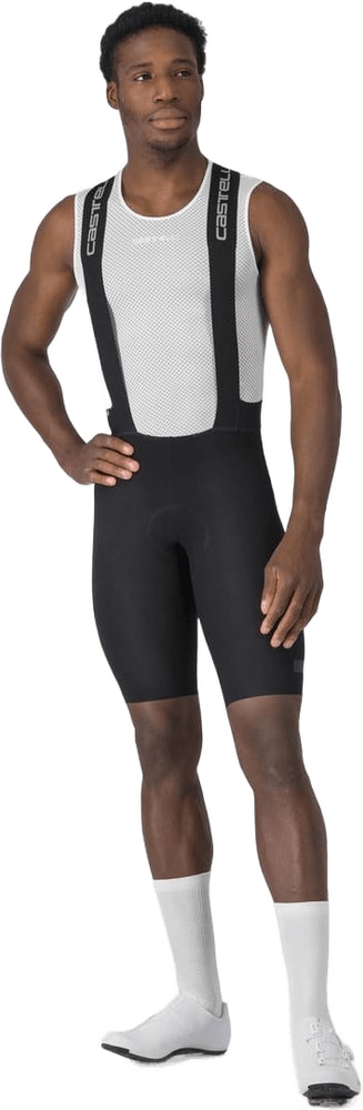 Castelli Premio Evo men's bib knicks in black, featuring breathable fabric and ergonomic fit for cycling comfort.