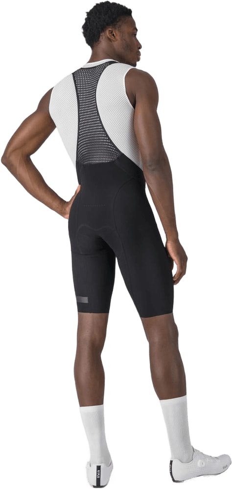 Castelli Premio Evo men's bib knicks, form-fitting cycling clothing with padded shorts and breathable fabric.