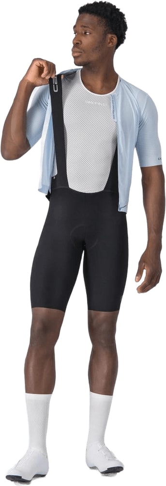 Castelli Premio Evo men's bib knicks featuring breathable fabric and ergonomic fit, designed for cycling comfort.