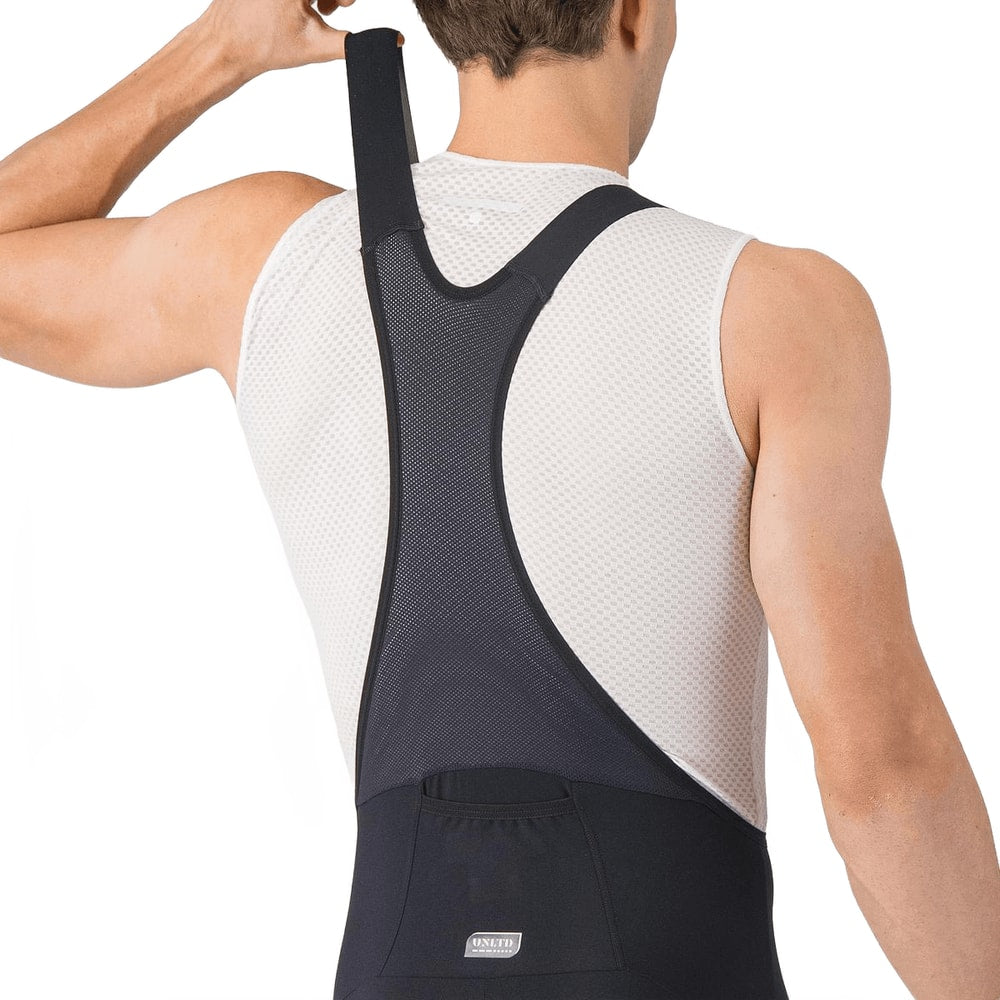 Castelli Unlimited Endurance men's bib knicks, cycling clothing with padded chamois and adjustable straps for comfort.