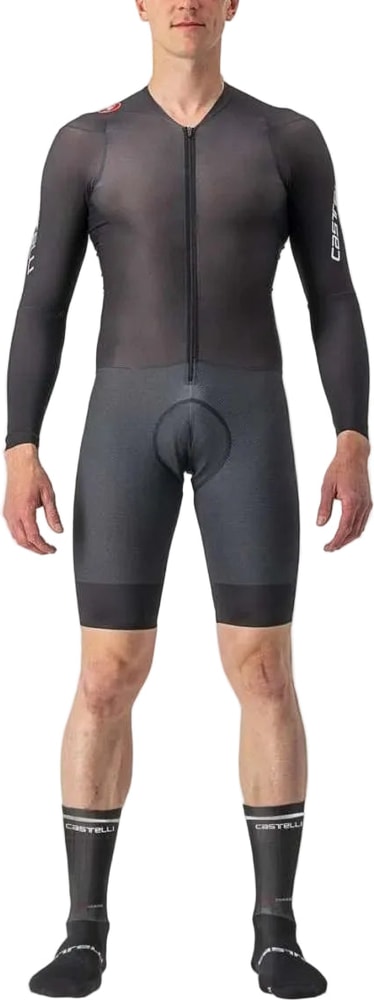 Castelli Body Paint 4.X men's speed suit, form-fitting cycling clothing with a sleek design and vibrant color accents.