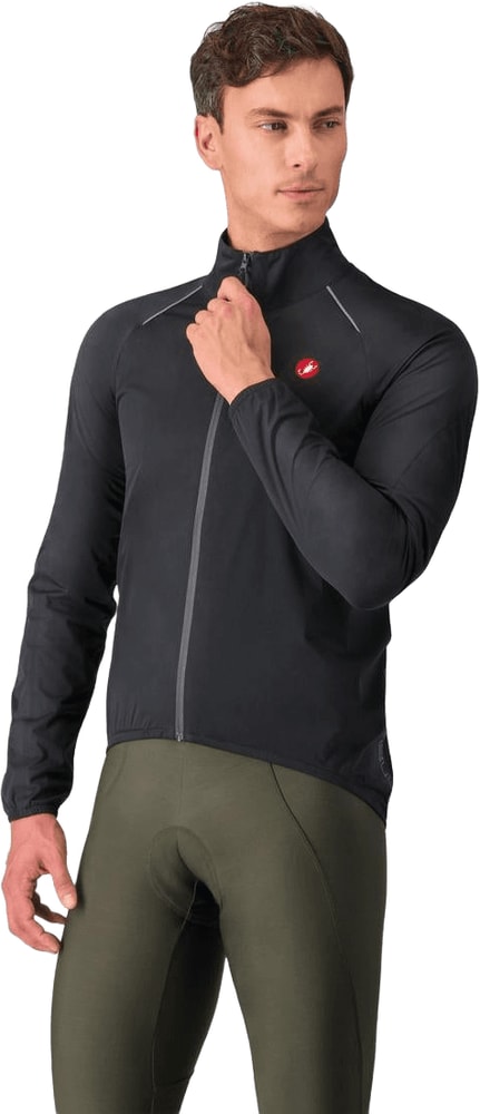 Castelli Emergency 3 men's rain jacket made of waterproof clothing fabric, designed for outdoor weather protection.