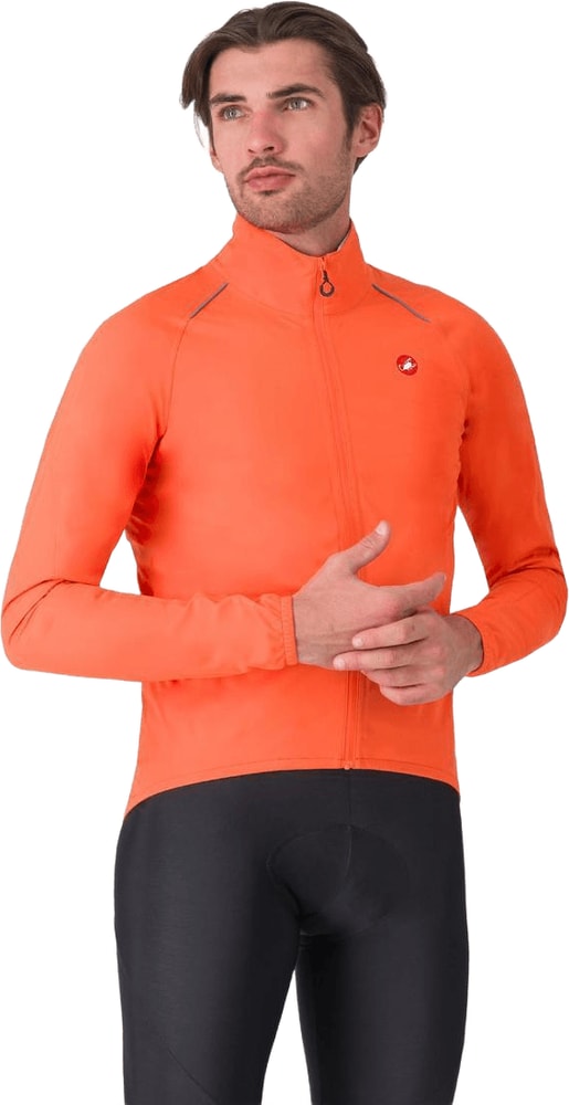 Castelli Emergency 3 men's rain jacket in waterproof fabric, featuring a hood and reflective details for outdoor cycling.