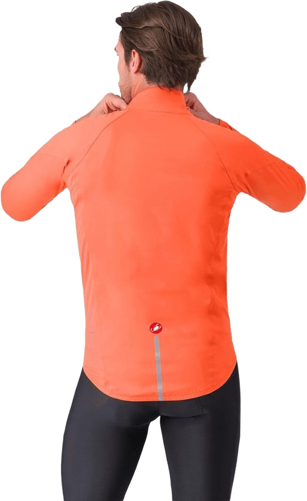 Castelli Emergency 3 men's rain jacket, waterproof clothing with hood and full front zipper, designed for outdoor protection.