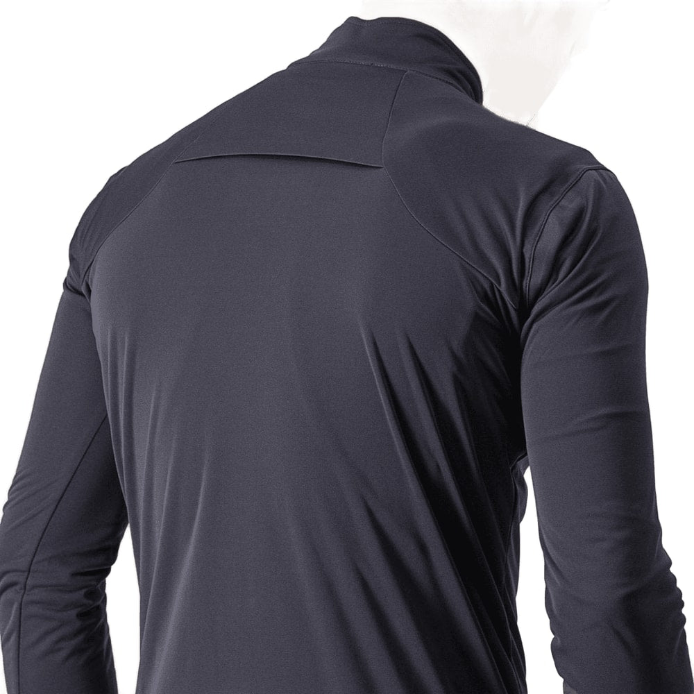 Castelli Goccia men's jacket in black, lightweight cycling clothing with a sleek design and full front zipper.