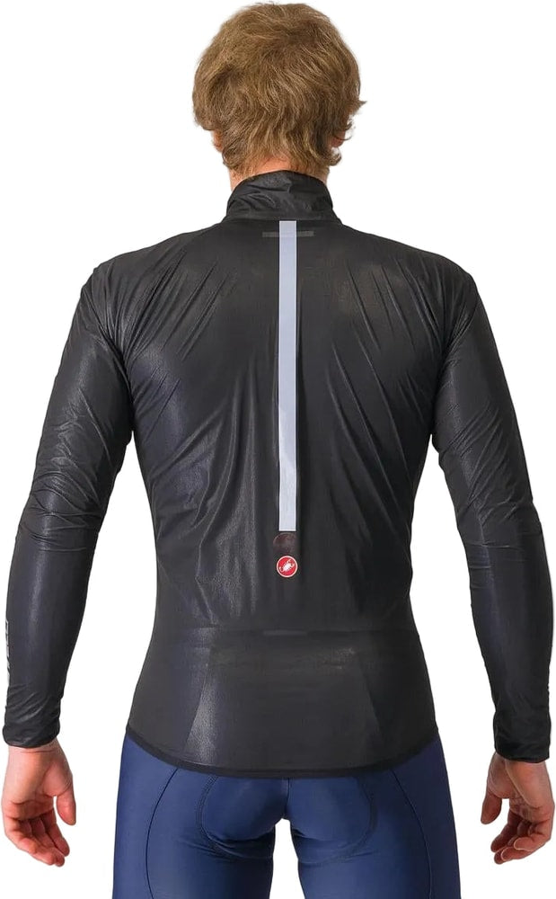 Men's Castelli Squall Shell jacket, lightweight waterproof cycling outerwear with a sleek design and full front zipper.