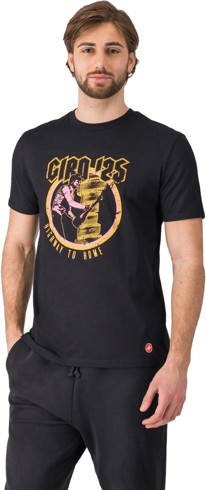 Castelli Giro Highway to Rome SS men's T-shirt featuring a graphic design and casual fit, made from lightweight fabric.
