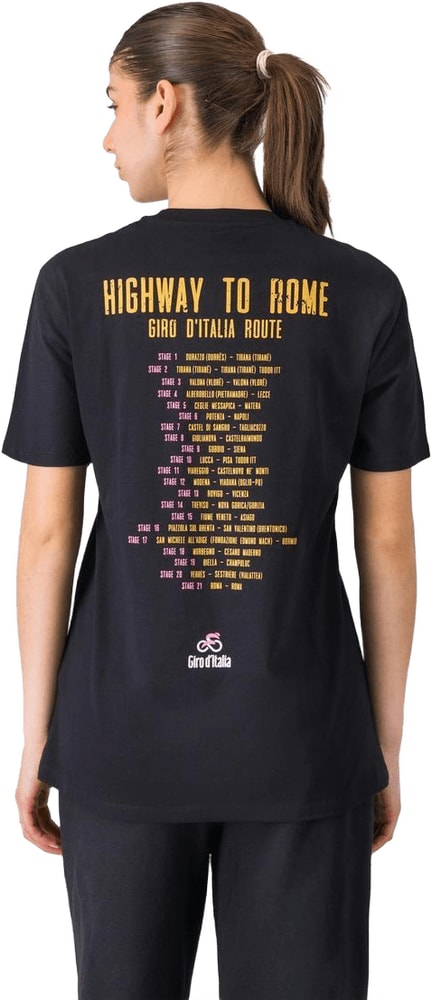 Castelli Giro Highway to Rome SS men's T-shirt in white with graphic design, made from lightweight, breathable fabric.
