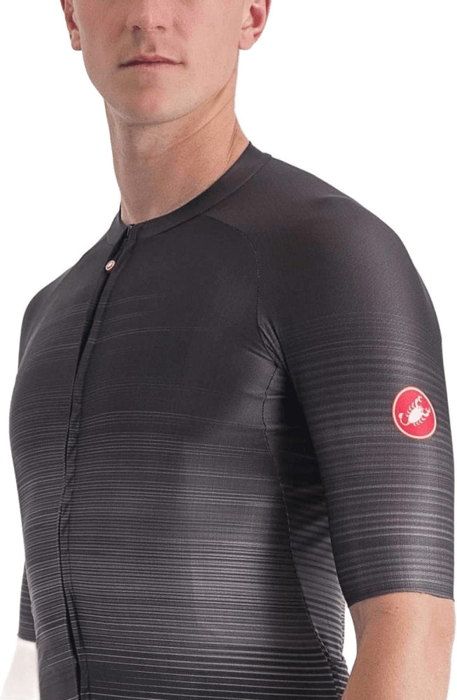 Castelli Aero Race 6.0 SS men's cycling jersey in lightweight, breathable fabric with short sleeves and race fit design.
