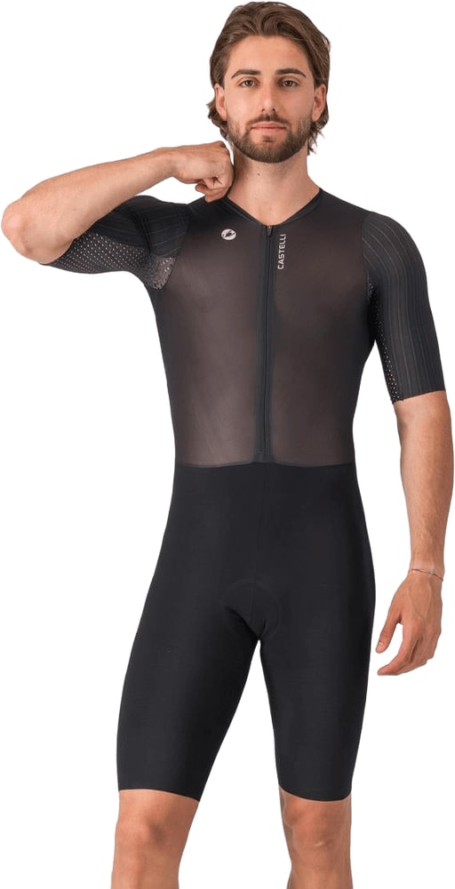Castelli PR 3 men's speed suit, form-fitting cycling clothing with aerodynamic design and technical fabric details.
