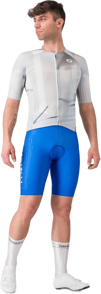 Castelli Aero Race 8S men's cycling jersey in white with short sleeves and aerodynamic design for racing.