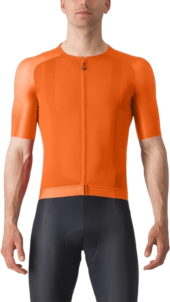 Castelli Aero Race 7.0 SS men's cycling jersey in white with red accents, featuring a fitted design and short sleeves.