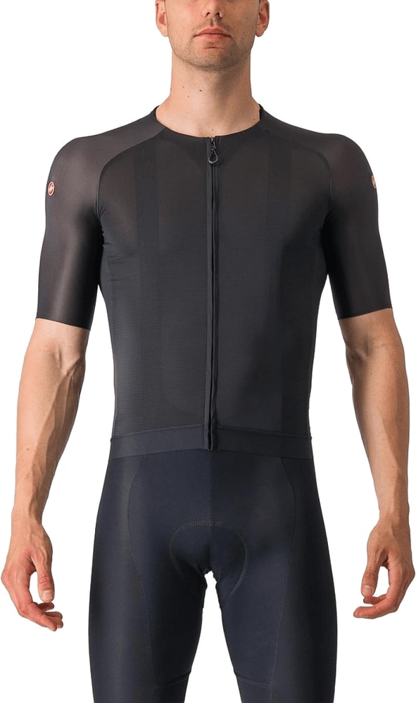 Castelli Aero Race 7.0 SS men's cycling jersey in lightweight, breathable fabric with aerodynamic design and short sleeves.