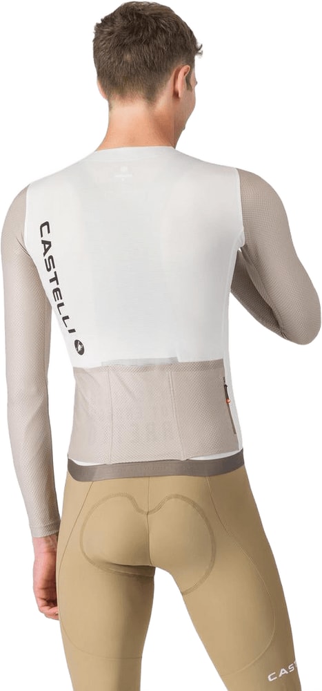 Castelli Corretto LS men's cycling jersey in black and red, made of lightweight, breathable fabric with full front zipper.