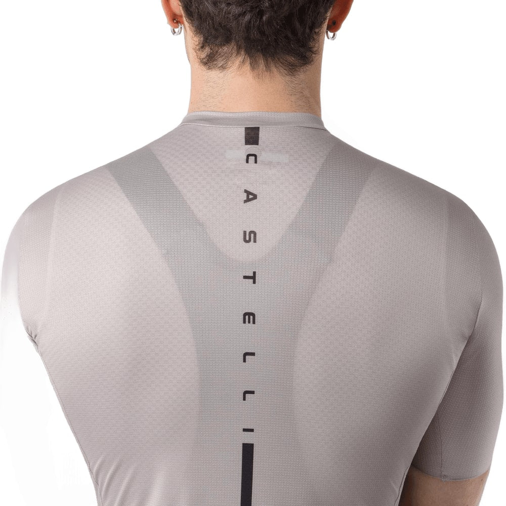 Castelli Drittone Logo short-sleeve men's cycling jersey, lightweight fabric with Castelli branding and logo detail.