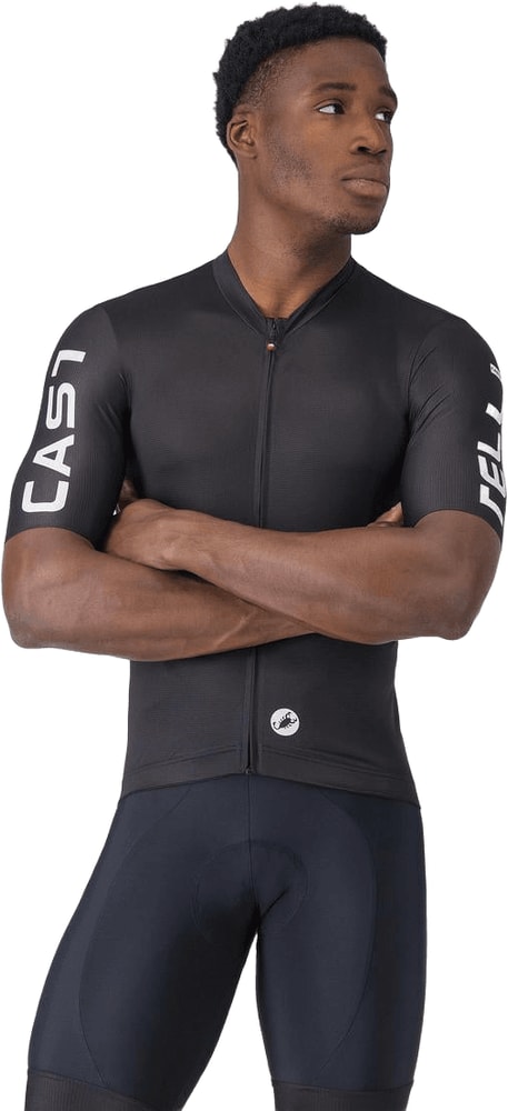 Castelli Entrata Apex SS men's cycling jersey in bright red with black accents, featuring a full front zipper and short sleeves.