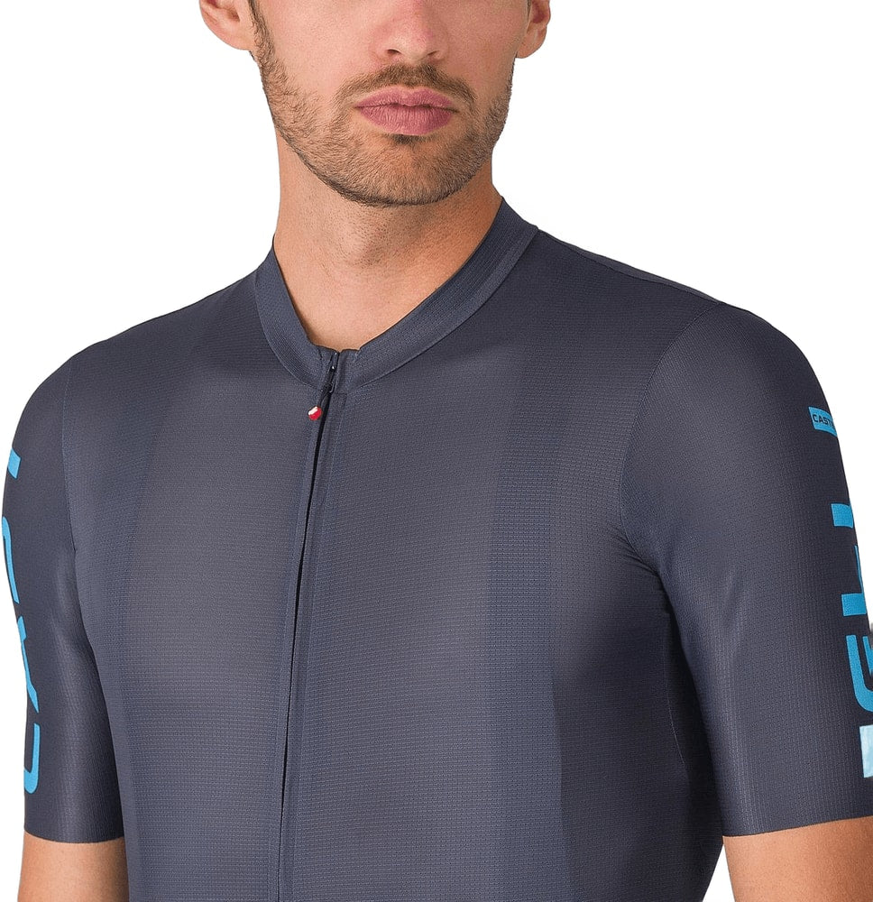 Castelli Entrata Apex SS men's cycling jersey in white, featuring short sleeves and breathable fabric for performance riding.