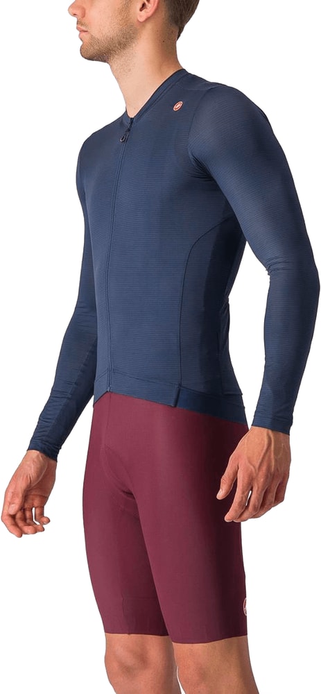 Castelli Espresso LS men's cycling jersey in black with long sleeves and logo details, designed for comfortable riding.