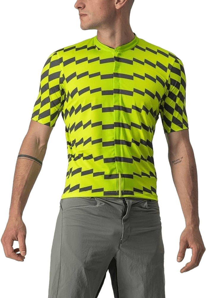 Castelli Unlimited Sterrato SS men's cycling jersey in white with logo, short sleeves, and breathable fabric.