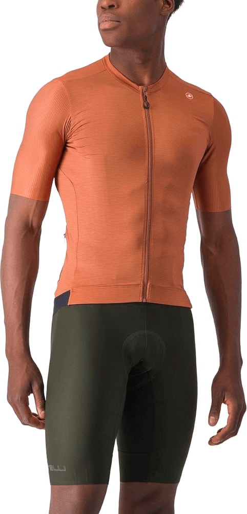 Castelli Espresso SS men's cycling jersey in black with short sleeves and front zipper, made from breathable fabric.