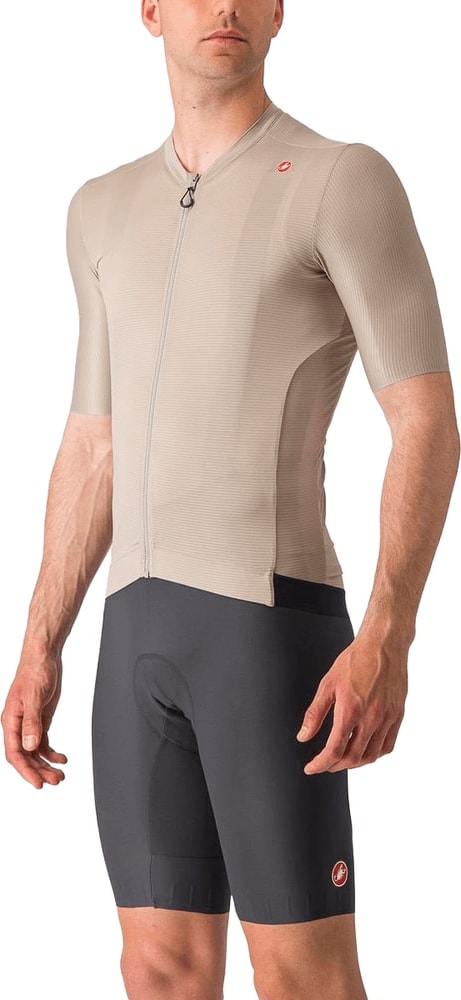 Castelli Espresso SS men's cycling jersey in black with logo, lightweight fabric, short sleeves, and stylish design.