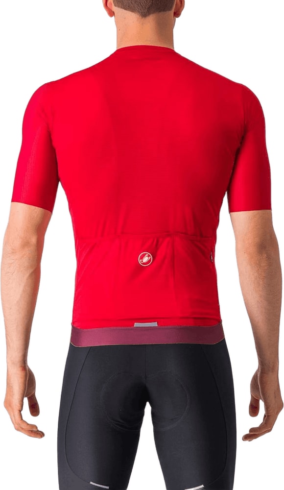Castelli Espresso SS men's cycling jersey in black with short sleeves and subtle branding, displayed flat on a white background.