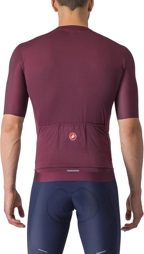 Castelli Espresso SS men's cycling jersey in black with red accents, featuring breathable fabric and short sleeves.