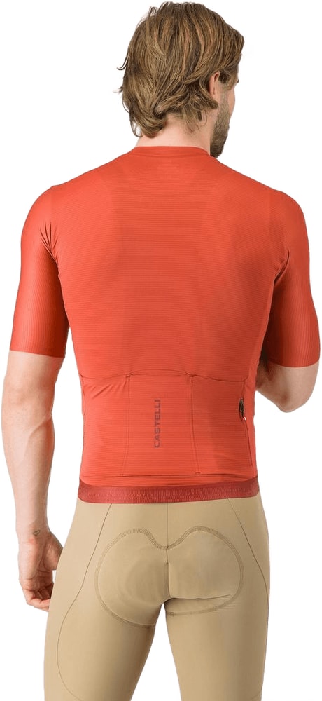 Castelli Espresso 2 SS men's cycling jersey in black with red accents, lightweight and breathable for warm weather riding.