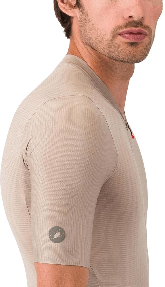 Castelli Espresso 2 SS men's cycling jersey in blue with short sleeves and logo details displayed on the front.
