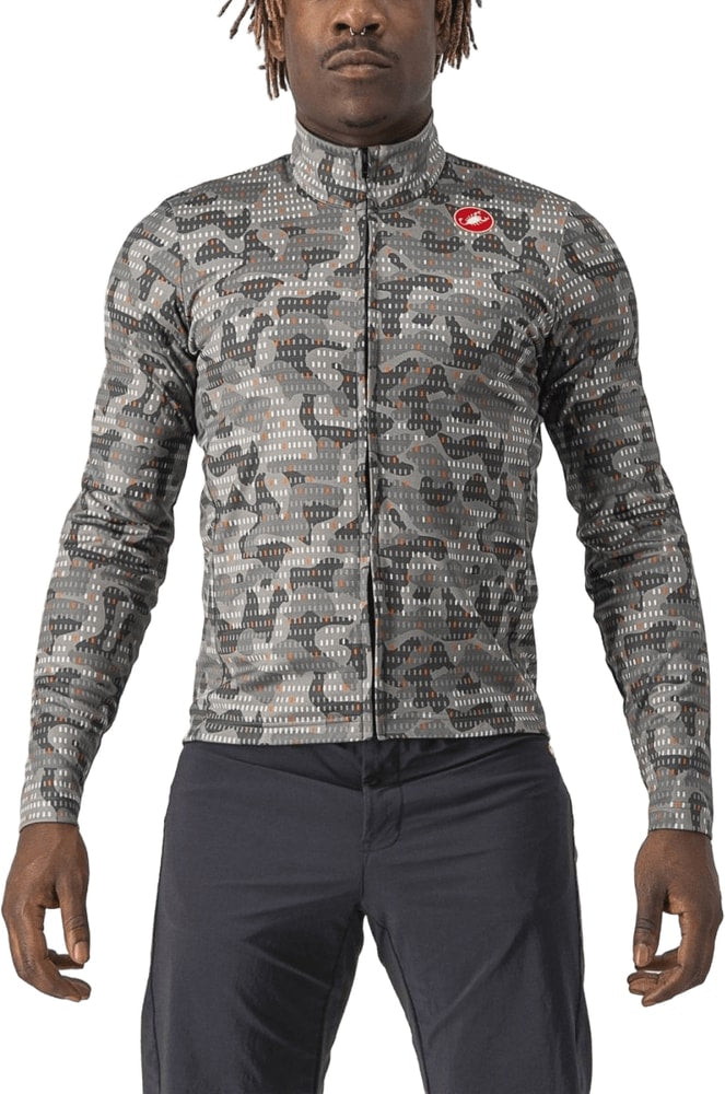Castelli Unlimited Thermal long-sleeve men's cycling jersey shown in black with subtle branding and thermal fabric for cold weather.