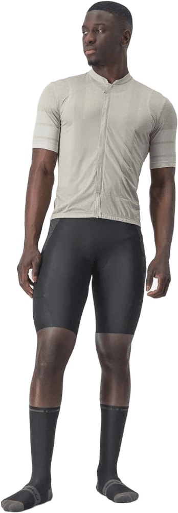 Castelli Unlimited Terra SS men's cycling jersey displayed on a hanger, featuring breathable fabric and vibrant design details.
