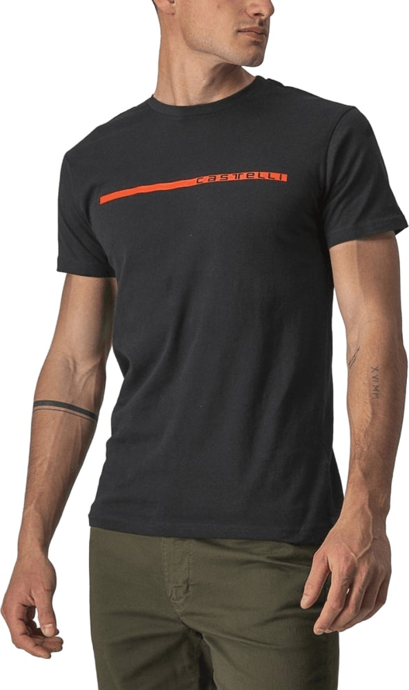 Castelli Ventaglio SS men's T-shirt in white, lightweight cotton with short sleeves and a subtle brand logo detail.
