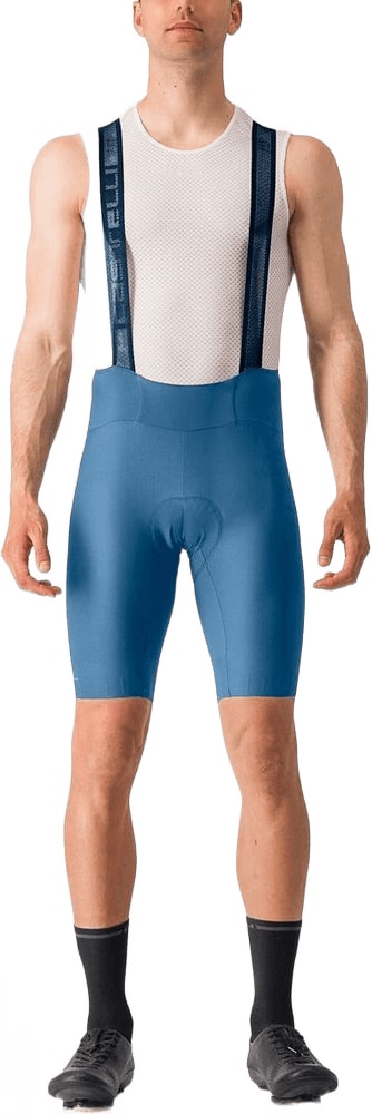 Castelli Espresso men's bib knicks featuring a fitted cycling design with black and red accents, made for comfortable riding.
