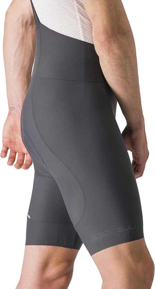 Castelli Espresso men's bib knicks showing their fitted cycling clothing with straps and padded seat for comfort.