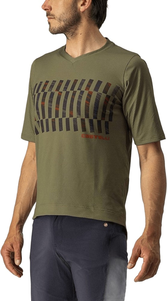 Castelli Trail Tech SS men's MTB jersey in lightweight, breathable fabric with short sleeves and vibrant design for mountain biking.