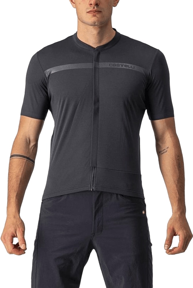 Castelli Unlimited Allroad men's short-sleeve cycling jersey showing breathable fabric and logo on the chest.