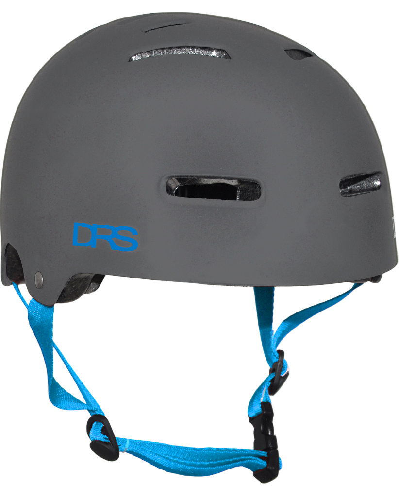 DRS BMX helmet with adjustable straps and ventilation, black and red design, designed for safety and performance in cycling.